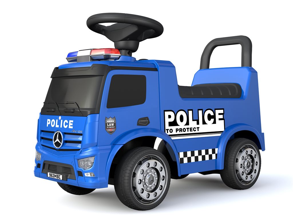 Mercedes Antos Polislastbil med siren och blåljus