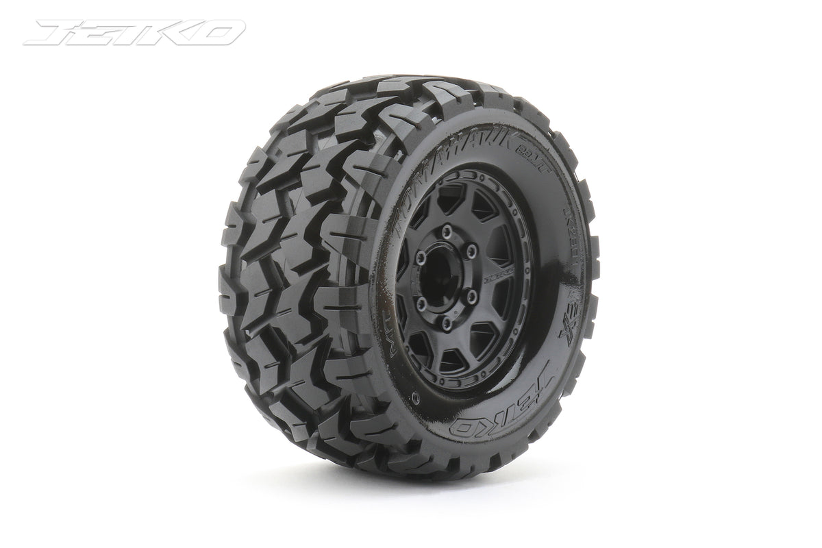 Jetko EX Tyre MT Tomahawk Black Wheel 2.8" Hex 12-14-17mm (2)