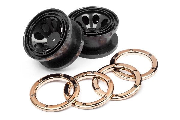 WHEELS W/GOLD BEADLOCKS (2PCS)