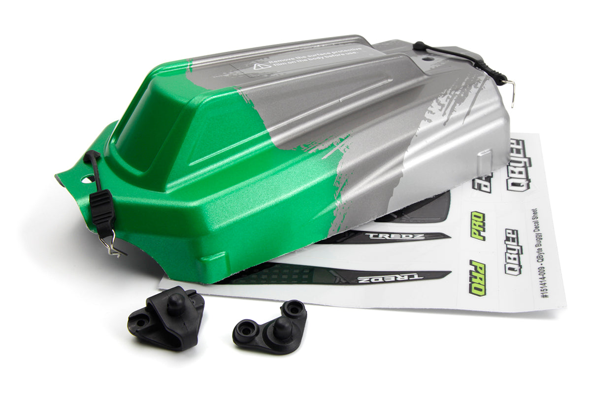 QByte XB 1/12th Buggy Printed Body - Green