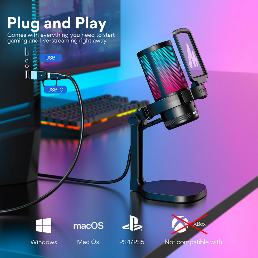 MAONO DGM20 GamerWave Condenser USB Gaming RGB Microphone