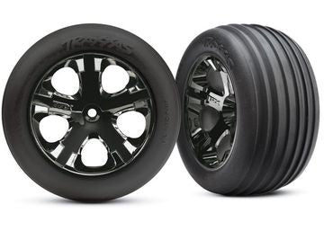 Traxxas 3771A Tires & Wheels Ribbed/All-Star Black Chrome 2.8" Front (2)