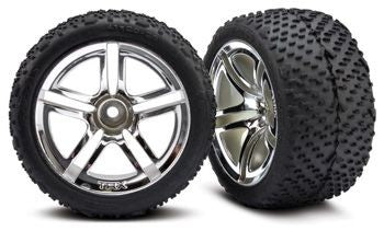 Traxxas 5573 Tires & Wheels Victory/Twin-Spoke (Nitro Rear) 2.8" (2)