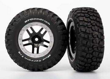 Traxxas 5883 Tires & Wheels BFGoodrich/S-Spoke Black-Satin 4WD/2WD Rear