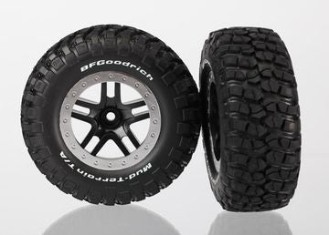 Traxxas 5885 Tires & Wheels BFGoodrich/S-Spoke Black-Satin 2WD Front (2)