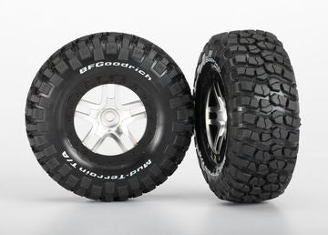 Traxxas 6873X Tires & Wheels Goodrich S1/S-Spoke Chr.-Black 4WD/2WD Rear