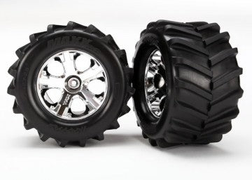 Traxxas 6771 Tires & Wheels Maxx/All-Star Chrome 2.8" (2)