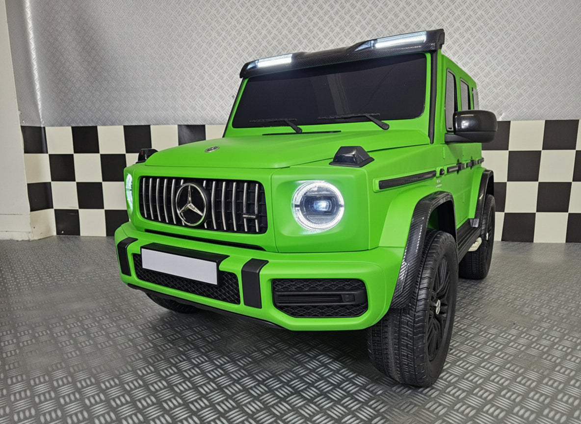 Mercedes-Benz G63 AMG 24V elbil för barn – 2 personer, matt grön