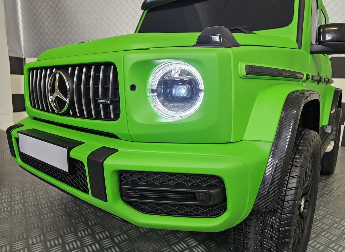 Mercedes-Benz G63 AMG 24V elbil för barn – 2 personer, matt grön