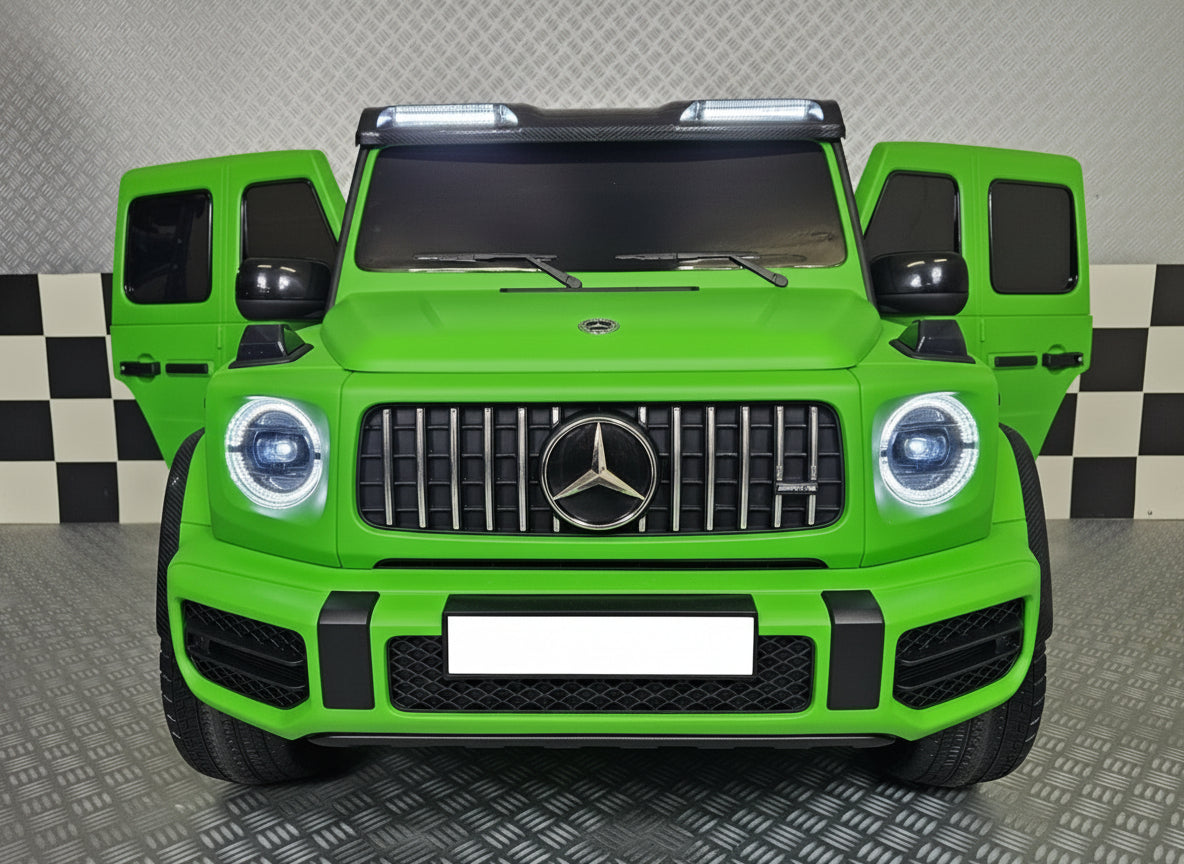 Mercedes-Benz G63 AMG 24V elbil för barn – 2 personer, matt grön
