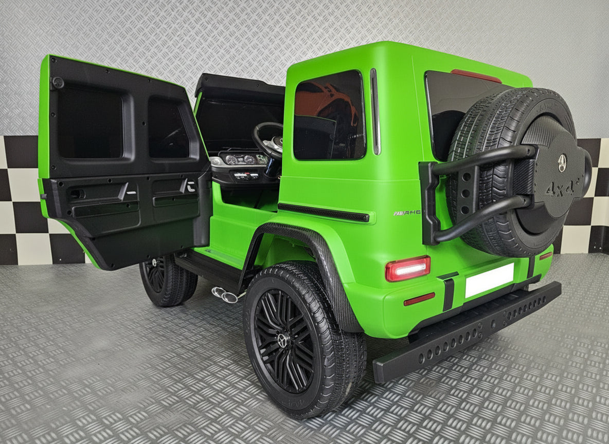 Mercedes-Benz G63 AMG 24V elbil för barn – 2 personer, matt grön