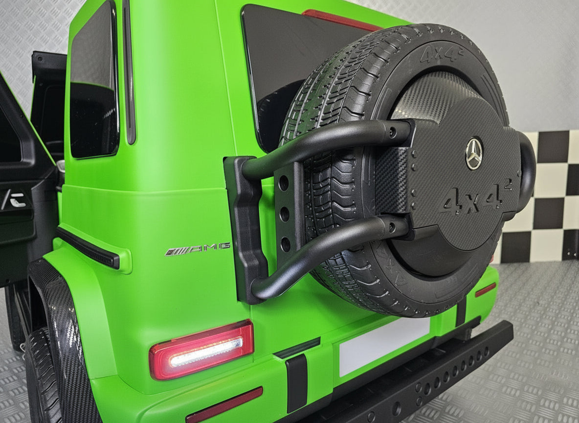Mercedes-Benz G63 AMG 24V elbil för barn – 2 personer, matt grön