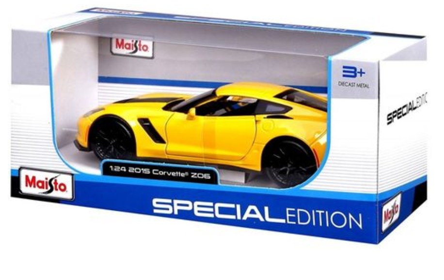 Bordsmodell - 2015 Corvette Z06 1:24 - gul - Die cast