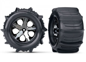 Traxxas 3689 Tires & Wheels Paddel/ All-Star Black Chrome 2.8" TSM Rear