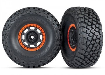 Traxxas 8472 Tires & Wheels Baja KR3/Desert Racer Black-Orange (2) UDR