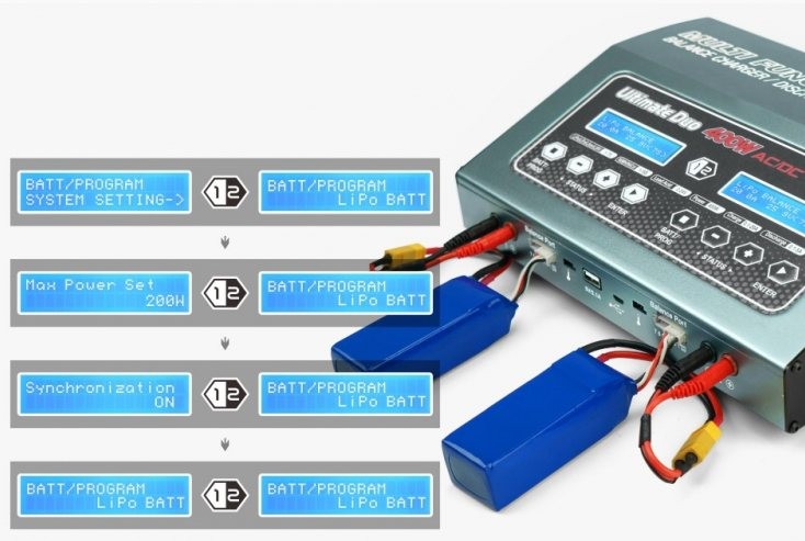 SkyRC Ultimate Duo D400, 400W Li-Po Charger 240VAC SK-100123-01 EU
