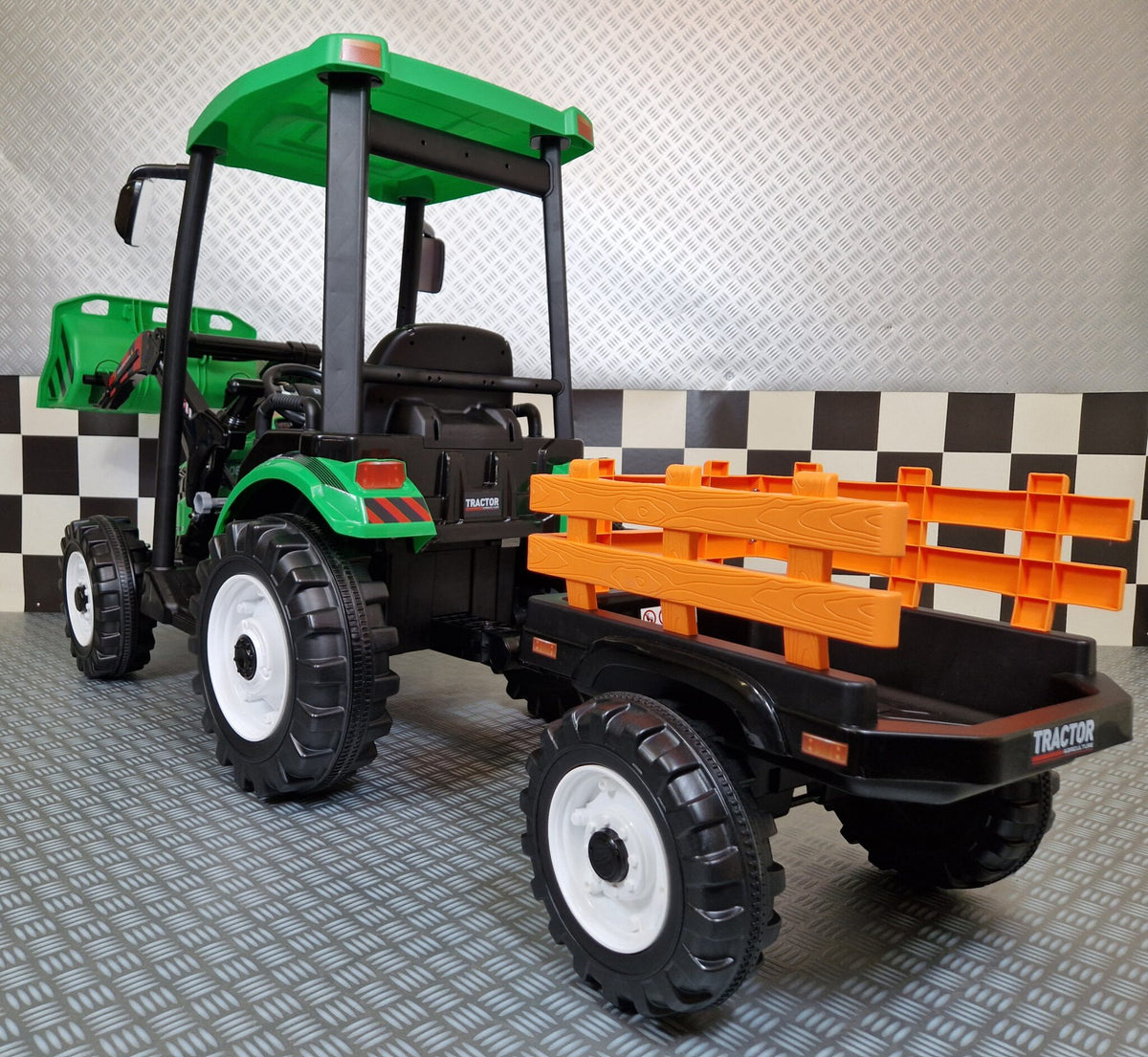 Barntraktor 24V med släp