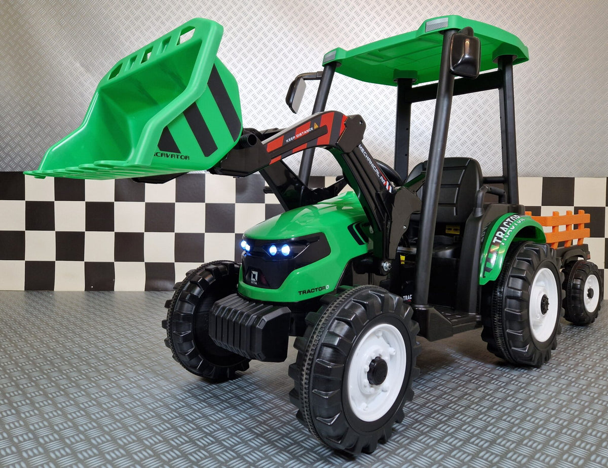 Barntraktor 24V med släp