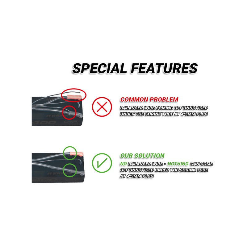 2x 2S-Charging Wire - 60cm - XT60 XH | 4/5mm 2mm