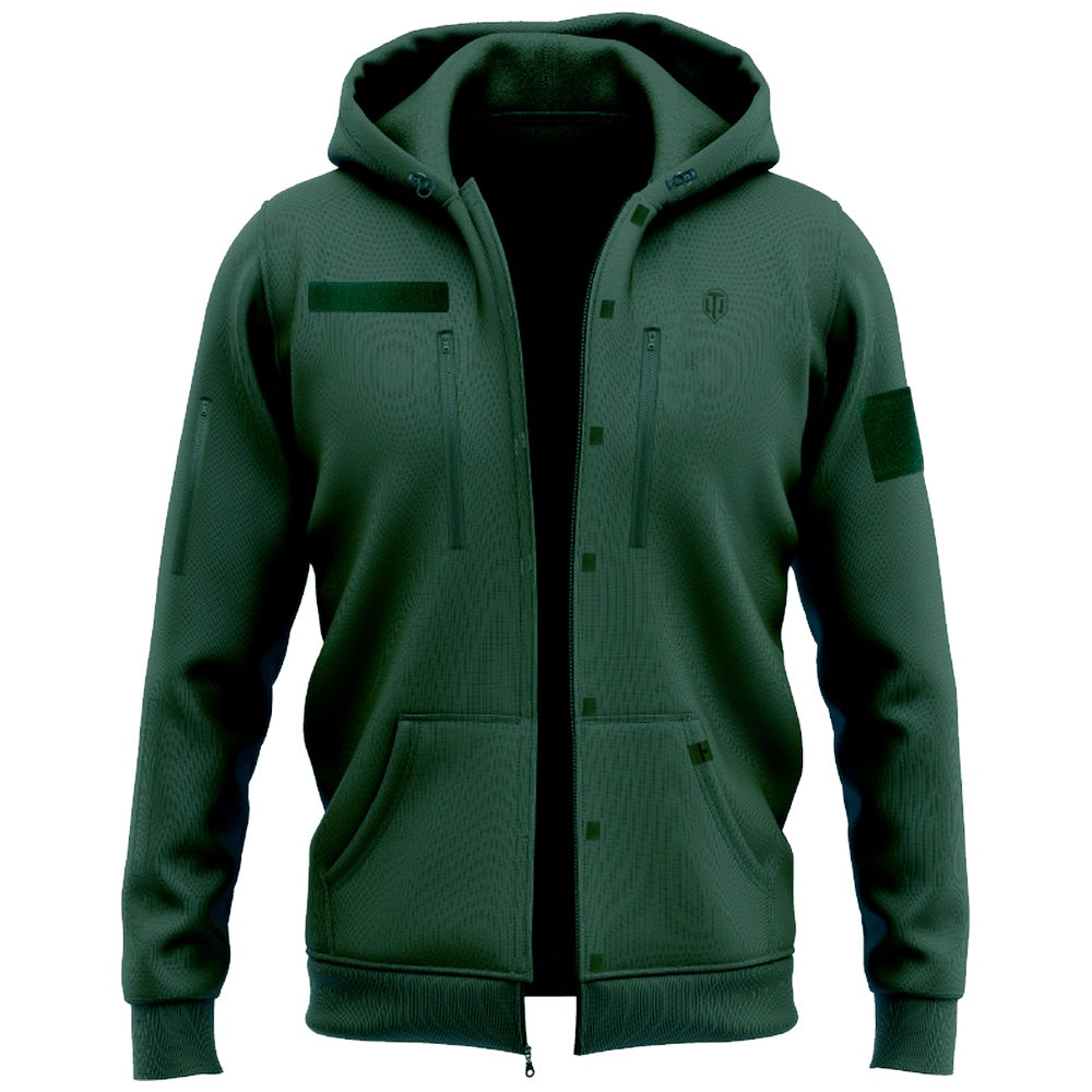 World of Tanks Zip hoodie with patches green, 2XL