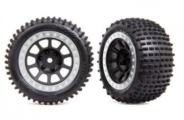 Traxxas 2470G Tires & Wheels Alias Medium / Grey Satin w. Chrome Ring 2.2" Rear (2)
