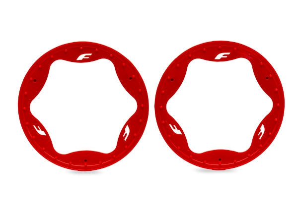 TRAXXAS 10948-RED Beadlock Rings Red Pro Scale Sand Car Race 4.3" Rear (2)