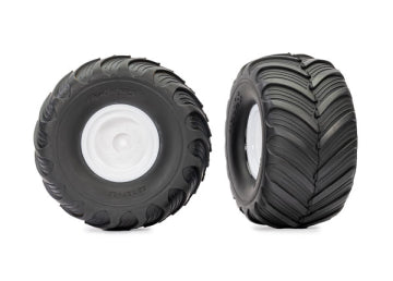 Traxxas 3663-WHT Tires & Wheels Terra Groove/ White 2.0/3.0" Truck (2)
