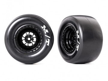 Traxxas 9476 Tires & Whels Rear Black Mickey Thompson (2) Drag Slash