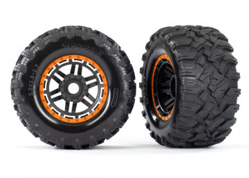 TRAXXAS 8972T Tires & Wheels Maxx/Black/Orange (17mm) 2,8" TSM (2)