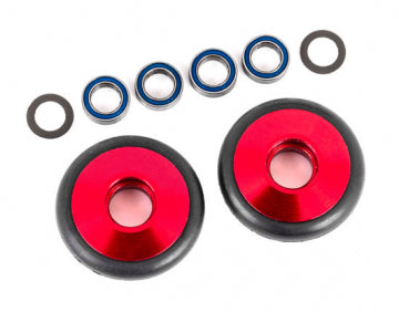 Traxxas 9461R Wheel Set Alu Red Wheelie Bar Drag Slash