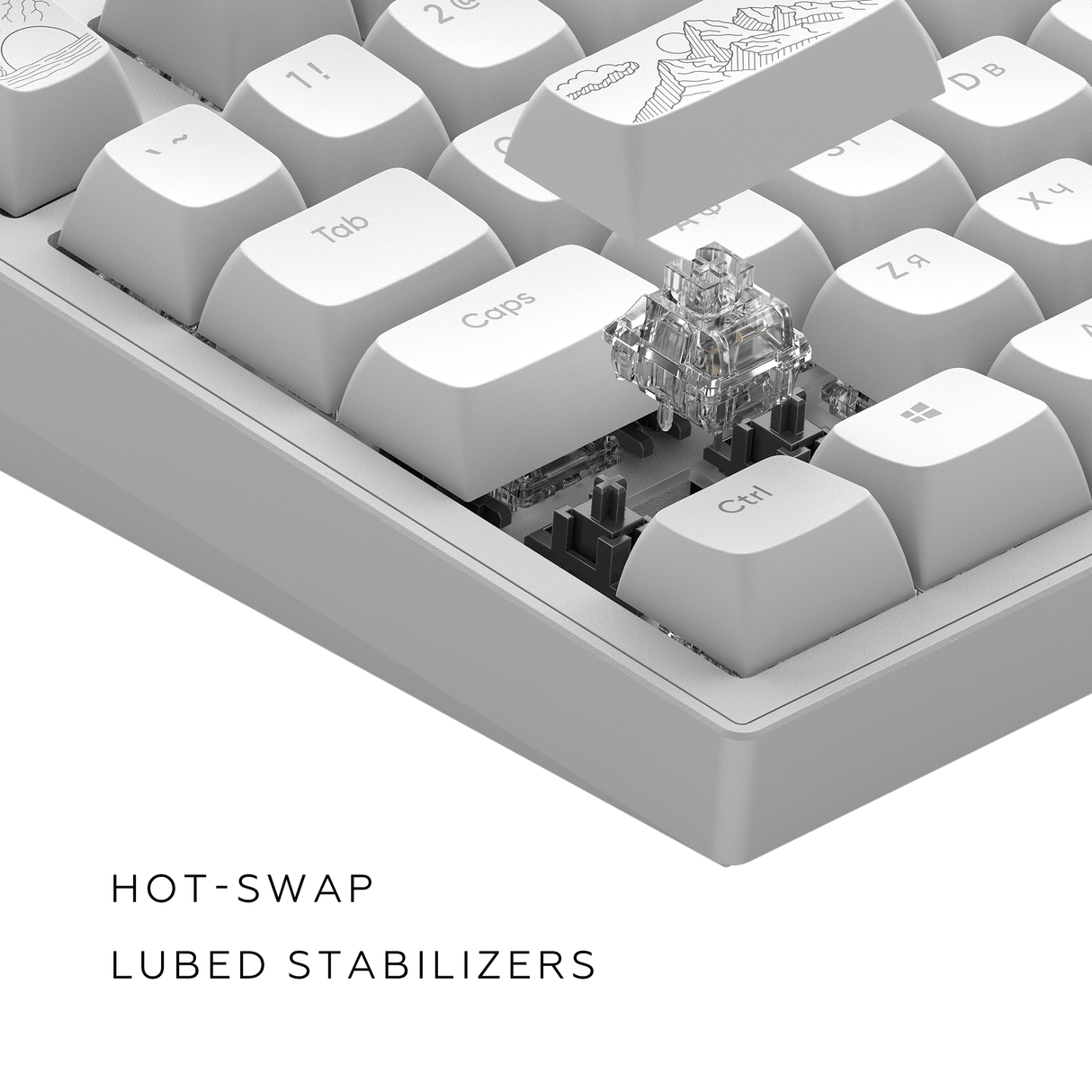 Dark Project ALU Terra Nostra White - Wired Gaming Keyboard (ANSI UA)
