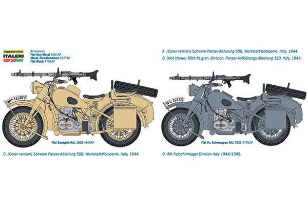 1:9 BMW R75 German Milit. Motor. w/Sidecar
