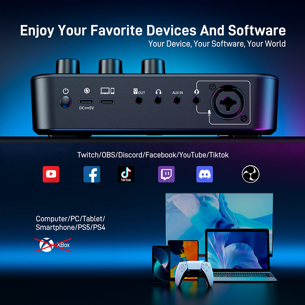 MAONO Maonocaster G1 NEO Audio Mixer For Game Streamer