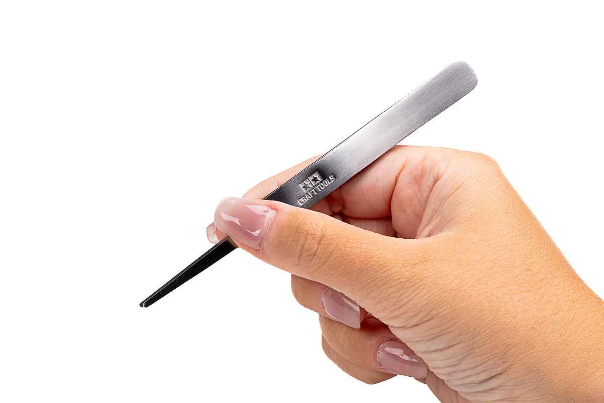 HG Straight Tweezers Round Tip (Pincet)
