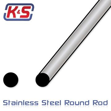 K&S 7137 STEEL ROD 3/16 - Stainless steel rod 3/16(4.8x300mm) (8)