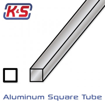 K&S 83015 - Square Aluminium Tube 6.35x305mm (1/4) (.014) (1)