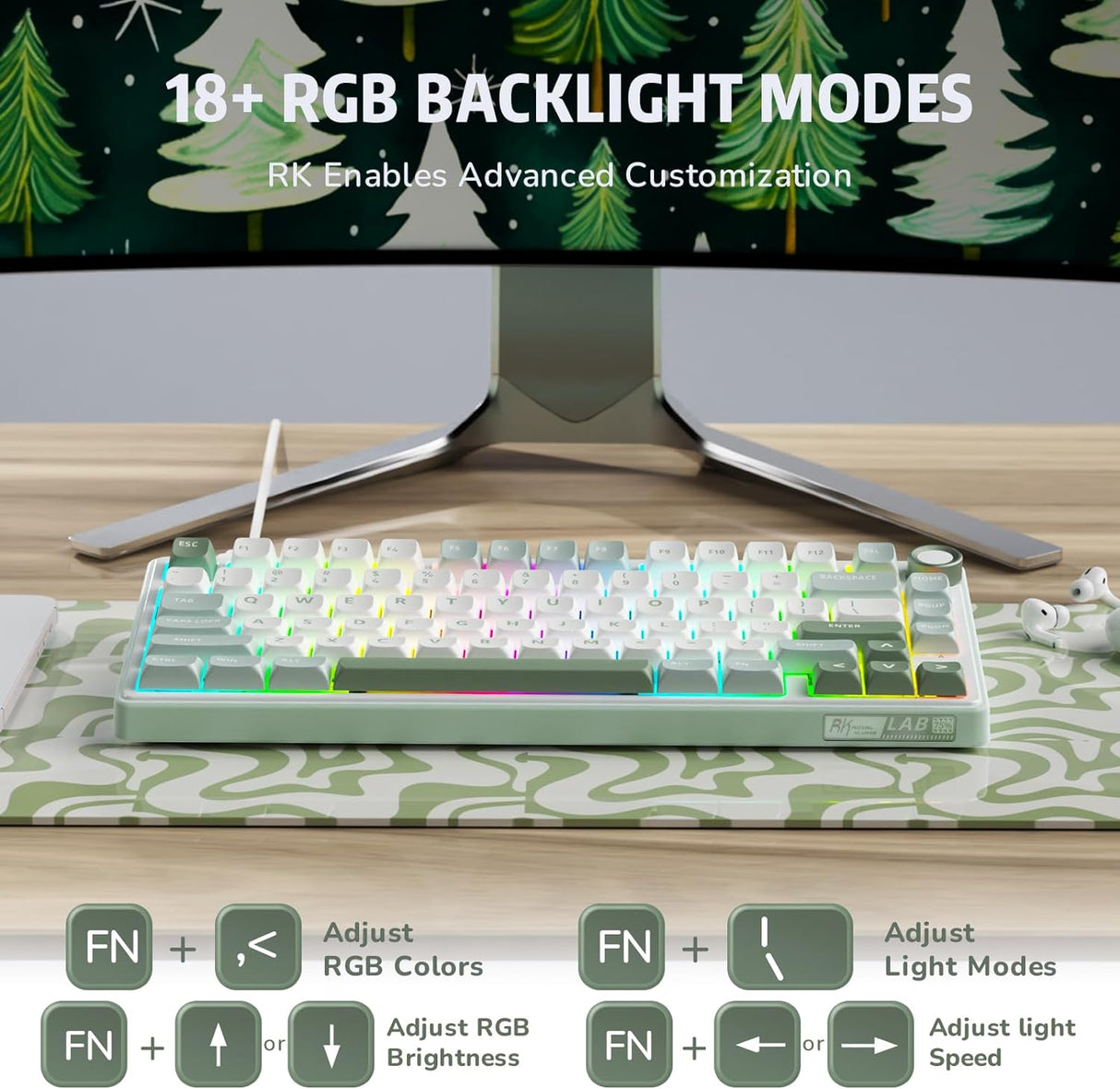 Royal Kludge R75 80K Sky Cyan - RGB ANSI (ENG)
