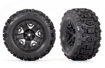 Traxxas 3778 Tires & Wheels Sledgehammer/ Black 2.8" TSM Electric Rear