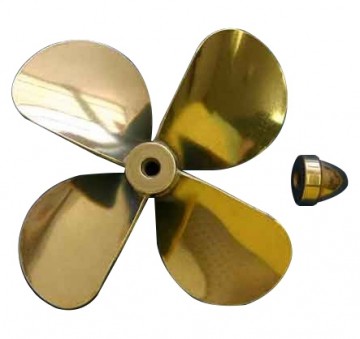 Brass Prop 4-Blade Right 3-5/8 dia