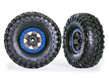 Traxxas 8181-BLUE Tires & Wheels Canyon Trail/TRX-4 Black 2.2" Blue (2)