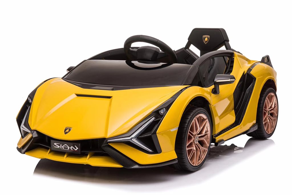 Lamborghini Sian 12V Gul – Elektrisk barnbil med 4x12V motorer