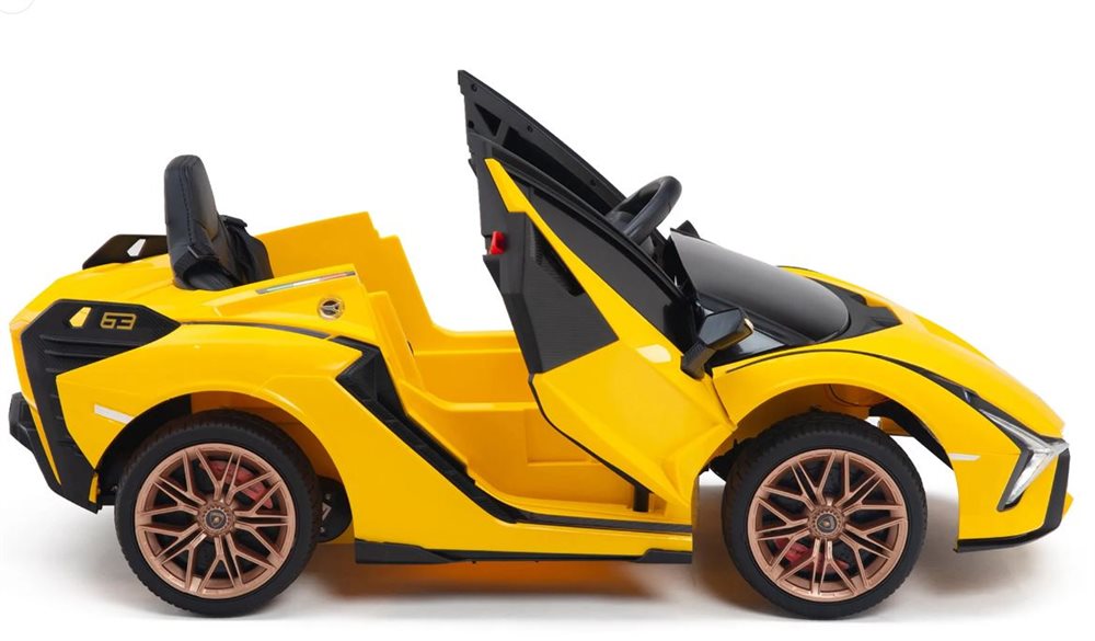 Lamborghini Sian 12V Gul – Elektrisk barnbil med 4x12V motorer