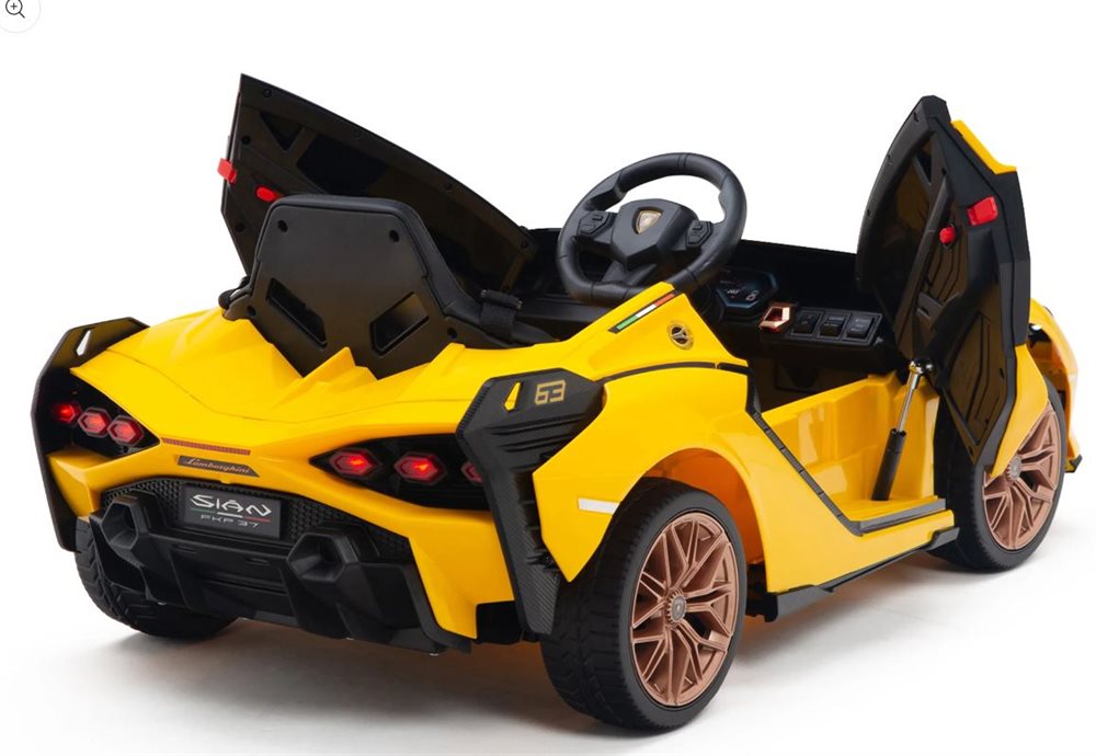 Lamborghini Sian 12V Gul – Elektrisk barnbil med 4x12V motorer