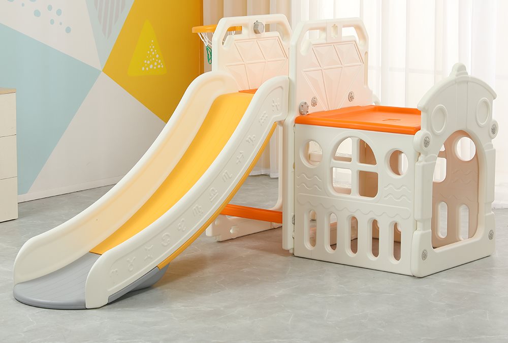 Elitetoys Kids Zone Aktivitetsgunga med Rutschkana, Basket och Koja