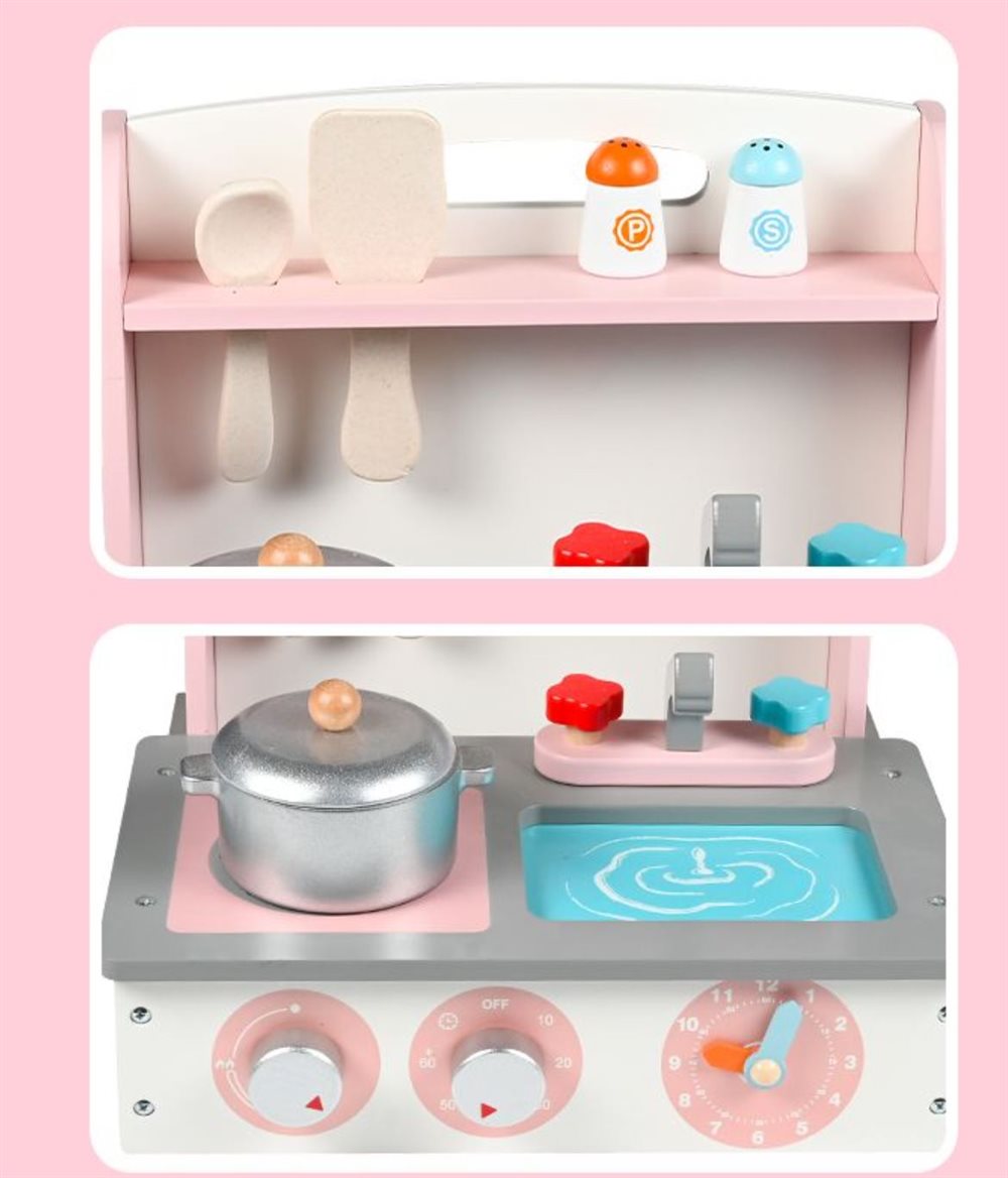 Kids Zone foldable table kitchen pink