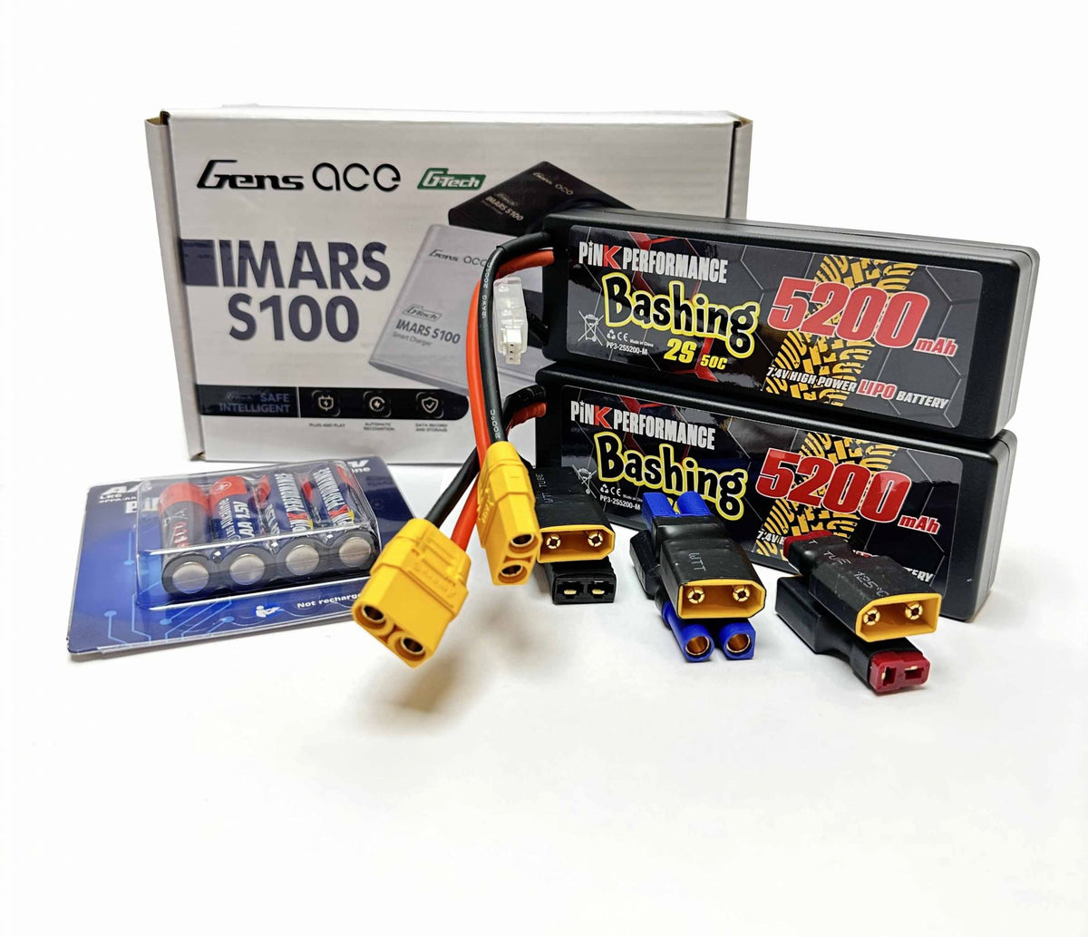 KE Power Bundle #22 - 2x2S LiPo (Multi)-100W Charger-AA Dry Cells