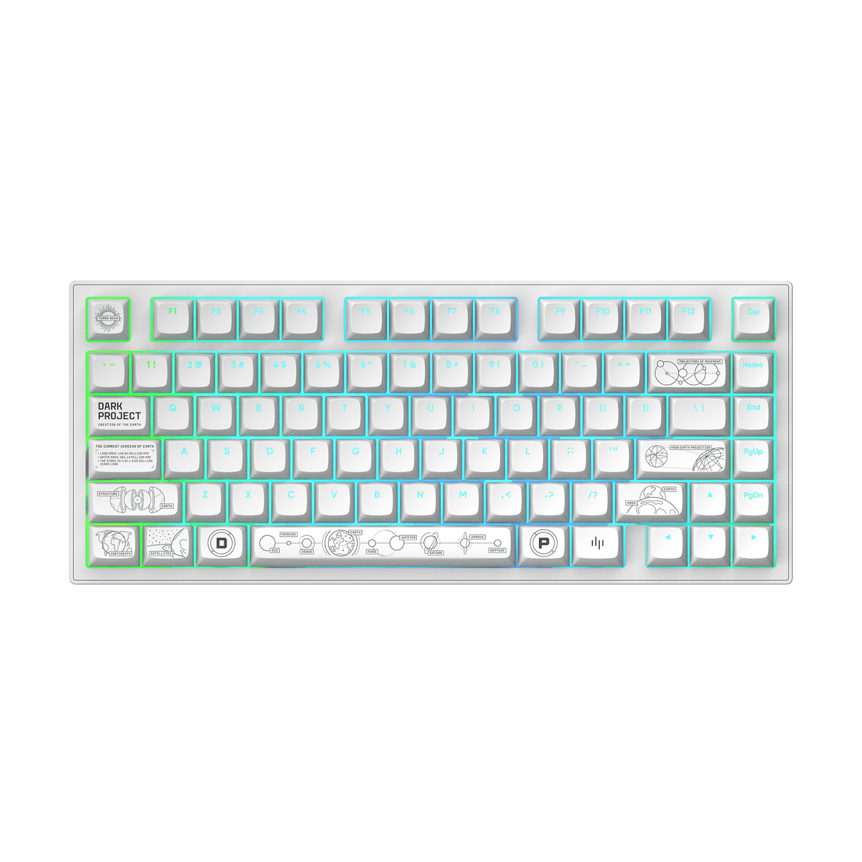 Dark Project ALU Terra Nova R2 White - Wireless Gaming Keyboard (ANSI)