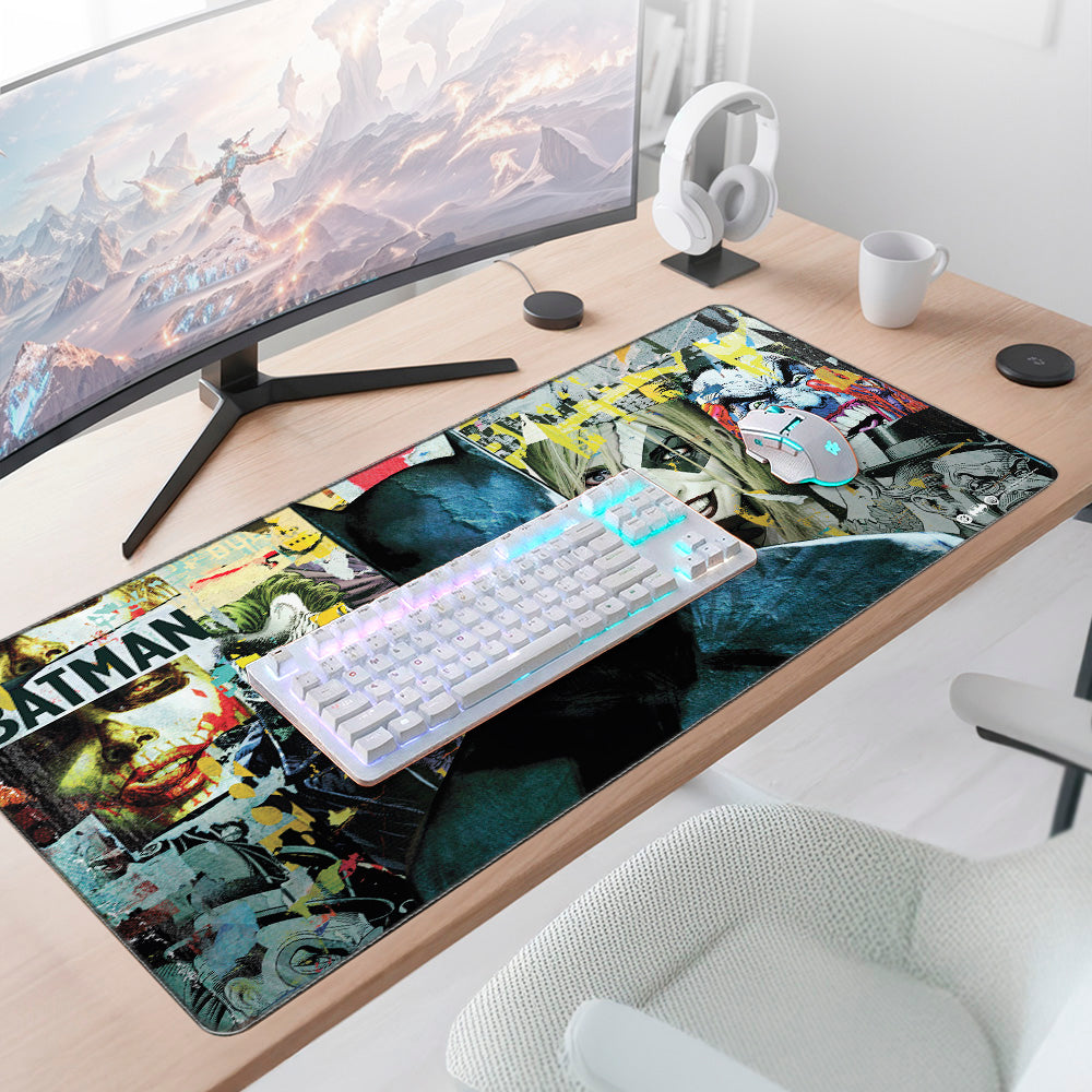 DC Batman: Torn Collage - Batman and Villains, Mousepad, XL