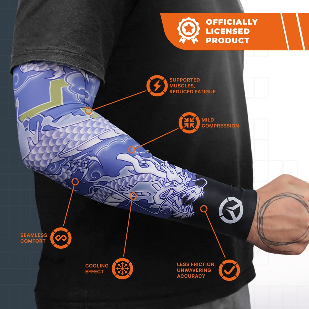 Overwatch 2 Hanzo tatoo seamless gaming arm sleeve, XL
