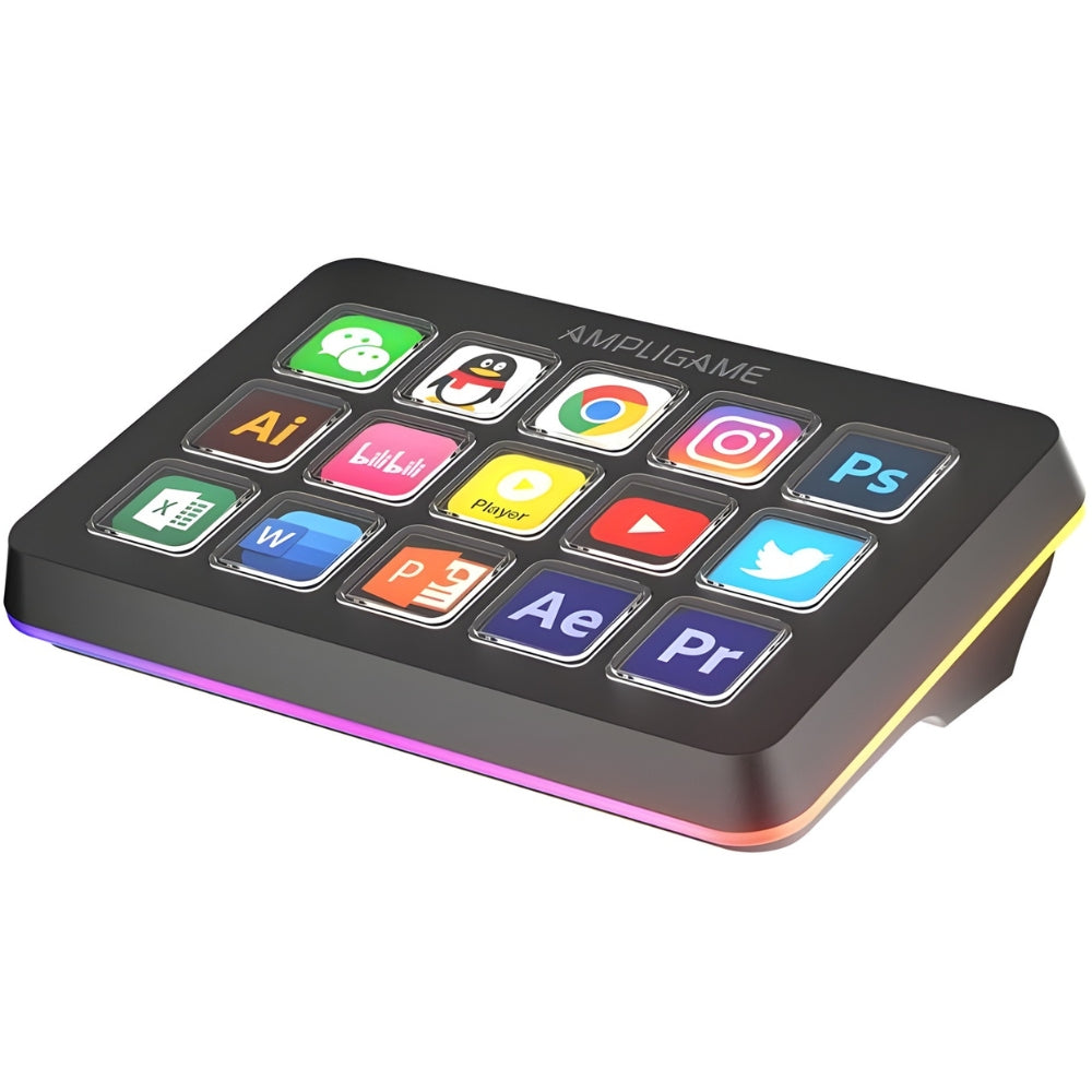 Fifine D6 Stream Controller with 15 Customized Keys and Software for Streaming, Gaming